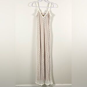 Tiger Mist Womens Sopha Maxi Dress Size Medium Cream Lace Romantic Sexy Sheer